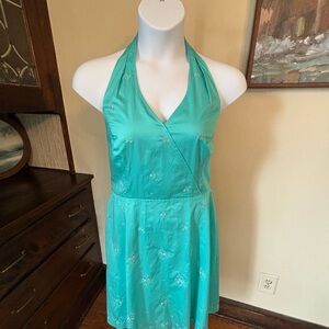 Ann Taylor Aqua Halter Top Dress Size 14 NWOT